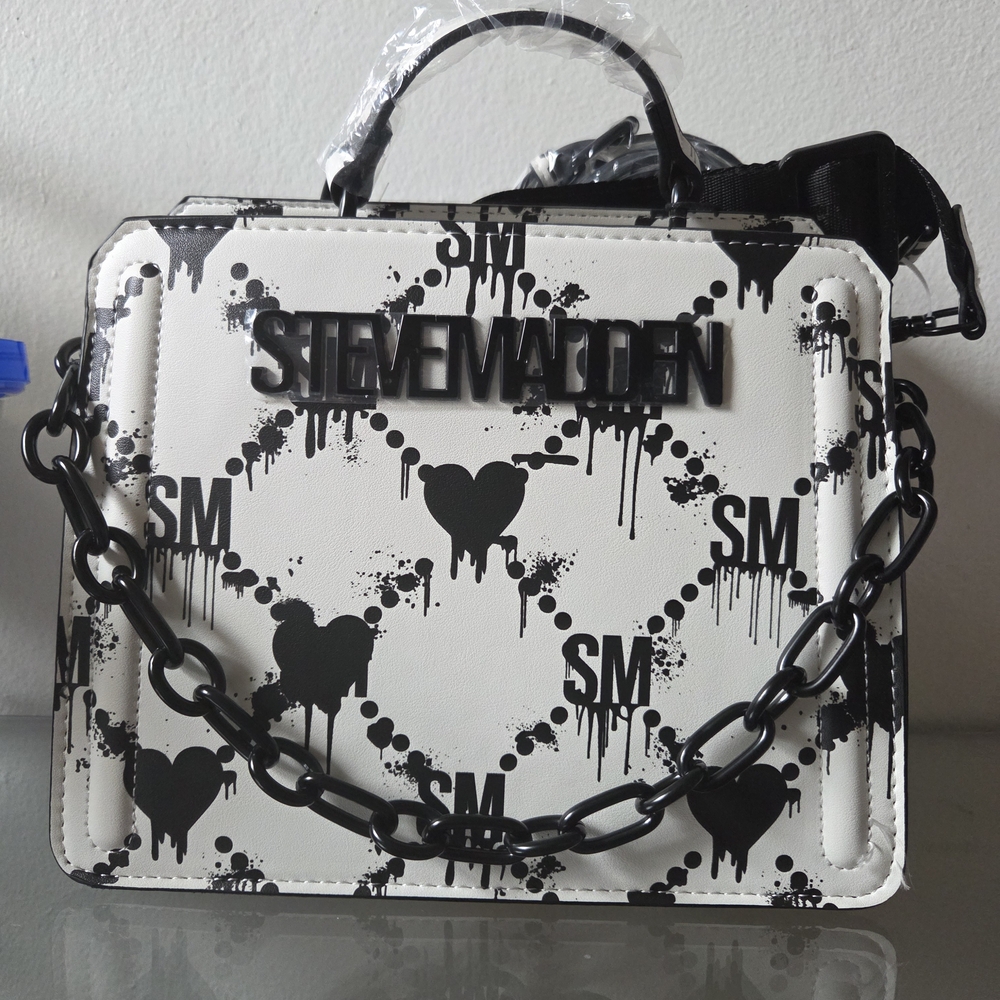Steve Madden Black and White Handbag